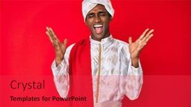  Presentation with saree - PPT layouts featuring handsome-indian-man-wearing-tradition background and a red colored foreground