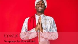  Presentation with praying hands - Audience pleasing slides consisting of handsome-indian-man-wearing-tradition backdrop and a red colored foreground