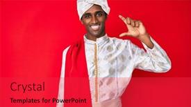  Presentation with saree - PPT theme enhanced with handsome-indian-man-wearing-tradition background and a red colored foreground