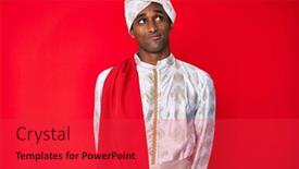  Presentation with saree - Colorful presentation theme enhanced with handsome-indian-man-wearing-tradition backdrop and a red colored foreground