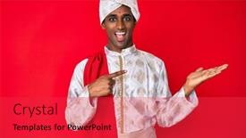  Presentation with saree - Colorful slides enhanced with handsome-indian-man-wearing-tradition backdrop and a red colored foreground