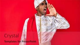  Presentation with saree - Beautiful presentation featuring handsome-indian-man-wearing-tradition backdrop and a red colored foreground