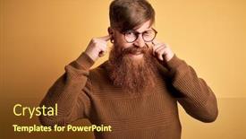  Presentation with yellow music - Amazing slides having handsome-irish-redhead-man backdrop and a tawny brown colored foreground