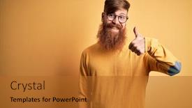  Presentation with irish - Presentation theme having handsome-irish-redhead-man background and a  colored foreground