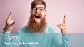  Presentation with rock star - Audience pleasing presentation consisting of handsome-irish-redhead-man backdrop and a teal colored foreground