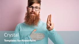  Presentation with irish - Slide deck with handsome-irish-redhead-man background and a seafoam green colored foreground