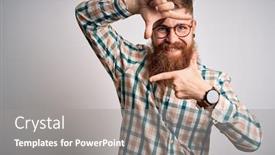  Presentation with irish - Cool new presentation design with handsome-irish-redhead-man backdrop and a gray colored foreground