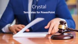 Presentation with courtroom - Slide deck having handsome-judge-with-gavel-sitting background and a ocean colored foreground