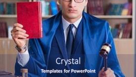  Presentation with courtroom - PPT layouts having handsome-judge-with-gavel-sitting background and a navy blue colored foreground