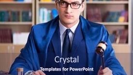  Presentation with courtroom - Cool new slides with handsome-judge-with-gavel-sitting backdrop and a navy blue colored foreground