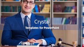  Presentation with courtroom - Slide set consisting of handsome-judge-with-gavel-sitting background and a ocean colored foreground