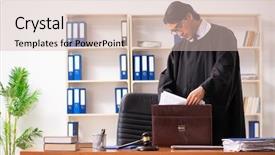  Presentation with court - Presentation theme enhanced with handsome judge working in court background and a lemonade colored foreground