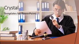  Presentation with court - Cool new slide set with handsome judge working in court backdrop and a lemonade colored foreground