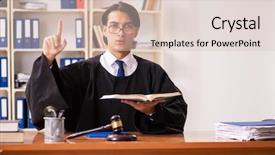  Presentation with court - Presentation consisting of handsome judge working in court background and a lemonade colored foreground