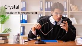  Presentation with us supreme court - Beautiful slide deck featuring handsome judge working in court backdrop and a soft green colored foreground