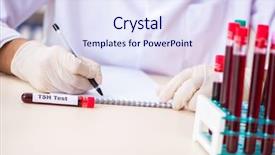  Presentation with testing blood - Theme consisting of handsome lab assistant testing blood background and a sky blue colored foreground