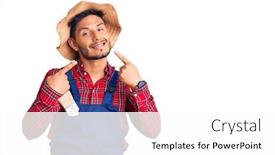  Presentation with handyman - PPT theme having handsome-latin-american-young-man background and a white colored foreground