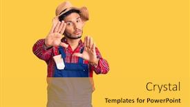  Presentation with handyman - Slides enhanced with handsome-latin-american-young-man background and a yellow colored foreground