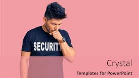  Presentation with health security - Colorful presentation design enhanced with handsome-latin-american-young-man backdrop and a coral colored foreground