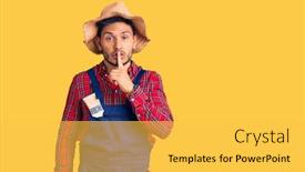  Presentation with handyman - PPT theme featuring handsome-latin-american-young-man background and a yellow colored foreground