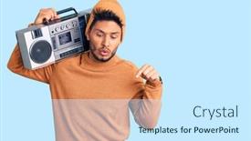  Presentation with latin music - Amazing slides having handsome-latin-american-young-man backdrop and a cool aqua colored foreground