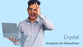  Presentation with american - PPT layouts consisting of handsome-latin-american-young-man background and a sky blue colored foreground