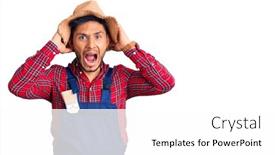  Presentation with handyman - Amazing presentation theme having handsome-latin-american-young-man backdrop and a white colored foreground