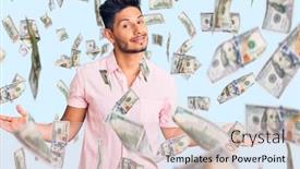  Presentation with comparison - Colorful presentation design enhanced with handsome-latin-american-young-man backdrop and a lemonade colored foreground