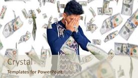  Presentation with american - Cool new slide deck with handsome-latin-american-young-man backdrop and a soft green colored foreground