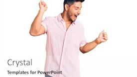  Presentation with latin music - Presentation theme consisting of handsome-latin-american-young-man background and a white colored foreground