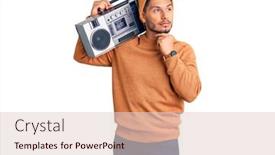  Presentation with latin music - Colorful presentation design enhanced with handsome-latin-american-young-man backdrop and a lemonade colored foreground