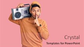  Presentation with latin music - Audience pleasing slide set consisting of handsome-latin-american-young-man backdrop and a coral colored foreground