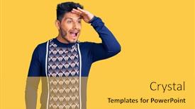  Presentation with far away - Amazing PPT layouts having handsome-latin-american-young-man backdrop and a yellow colored foreground
