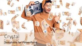  Presentation with latin music - Amazing PPT theme having handsome-latin-american-young-man backdrop and a lemonade colored foreground