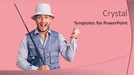  Presentation with proud american - Presentation theme having handsome-latin-american-young-man background and a coral colored foreground