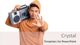  Presentation with latin music - Colorful slides enhanced with handsome-latin-american-young-man backdrop and a lemonade colored foreground