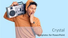  Presentation with latin music - PPT layouts with handsome-latin-american-young-man background and a white colored foreground