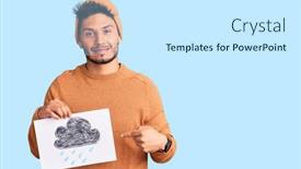  Presentation with rain - Amazing PPT theme having handsome-latin-american-young-man backdrop and a cool aqua colored foreground