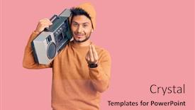  Presentation with latin music - Presentation consisting of handsome-latin-american-young-man background and a coral colored foreground