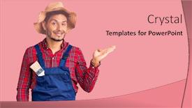  Presentation with handyman - Presentation featuring handsome-latin-american-young-man background and a coral colored foreground