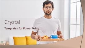  Presentation with breakfast - PPT layouts having handsome-latin-man-eating-breakfast background and a  colored foreground