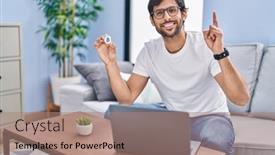  Presentation with virtual - PPT theme enhanced with handsome-latin-man-holding-virtual background and a  colored foreground