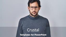  Presentation with upset - PPT layouts with handsome-latin-man-standing-over background and a dark gray colored foreground