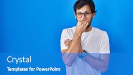  Presentation with bad breath - Presentation theme consisting of handsome-latin-man-standing-over background and a teal colored foreground