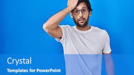  Presentation with memory - Slides having handsome-latin-man-standing-over background and a  colored foreground