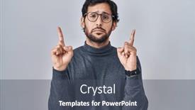  Presentation with unhappy - Slide deck enhanced with handsome-latin-man-standing-over background and a dark gray colored foreground