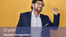  Presentation with latin music - PPT layouts with handsome-latin-man-standing-over background and a ocean colored foreground