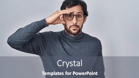  Presentation with crisis - PPT layouts featuring handsome-latin-man-standing-over background and a gray colored foreground