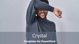  Presentation with blind - PPT theme with handsome-latin-man-standing-over background and a  colored foreground