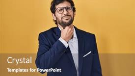  Presentation with sore throat - Presentation theme having handsome-latin-man-standing-over background and a navy blue colored foreground